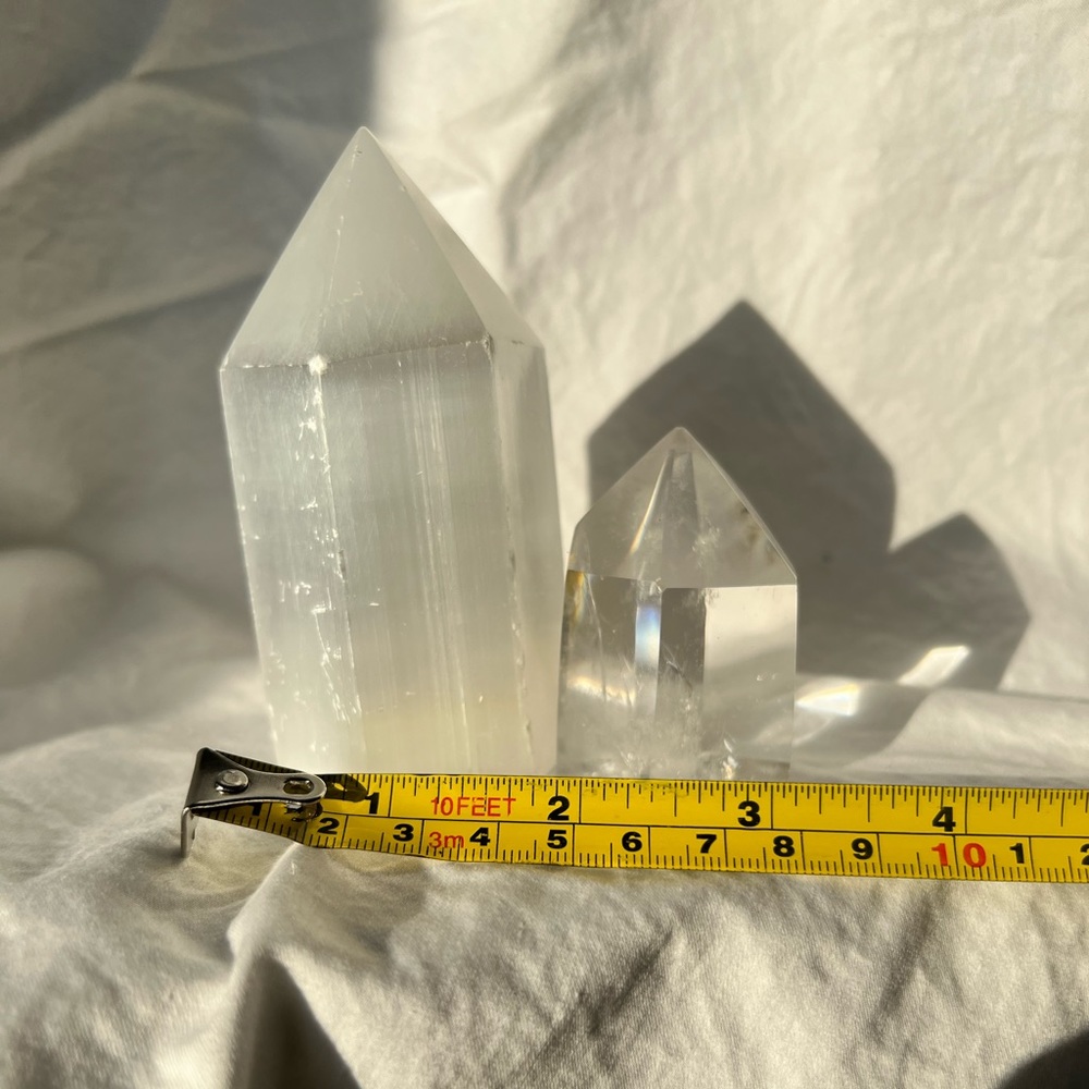 Selenite and Clear Quartz Crystals